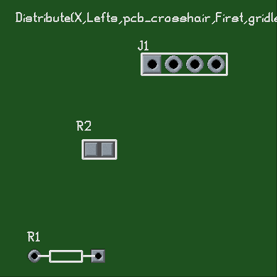 Distribute[X,Lefts,pcb_crosshair,First,gridless]
